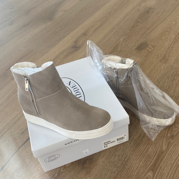 Steve Madden Wanda Sneaker — Faux Fur-Lined Suede Sneakers With Side Zipper & Hidden Wedge - View #5